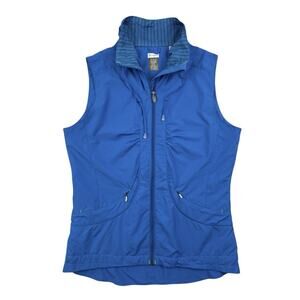 Nancy Lopez Golf Vest Womens Medium Blue Full Zip Pockets Lightly Lined